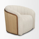 Fonda Cream Fabric w Natural Jute Swivel Accent Chair - Default Title