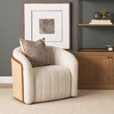 Fonda Cream Fabric w Natural Jute Swivel Accent Chair - Default Title