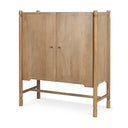 Phil Light Brown Wood 2 Door Bar Cabinet - Default Title