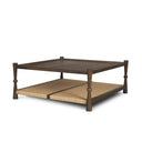 Corallo 42 Dark Brown Wood w Paper Rope Shelf Square Coffee Table - Default Title