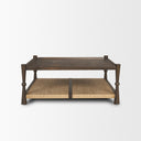 Corallo 42 Dark Brown Wood w Paper Rope Shelf Square Coffee Table - Default Title