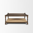 Corallo 42 Dark Brown Wood w Paper Rope Shelf Square Coffee Table - Default Title