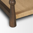 Corallo 42 Dark Brown Wood w Paper Rope Shelf Square Coffee Table - Default Title