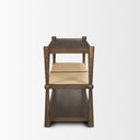 Corallo Dark Brown Wood w Paper Rope Shelf Console Table - Default Title