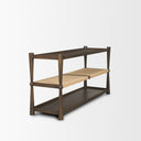Corallo Dark Brown Wood w Paper Rope Shelf Console Table - Default Title