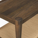 Corallo Dark Brown Wood w Paper Rope Shelf Console Table - Default Title