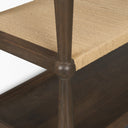 Corallo Dark Brown Wood w Paper Rope Shelf Console Table - Default Title