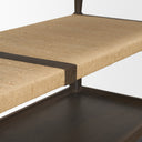 Corallo Dark Brown Wood w Paper Rope Shelf Console Table - Default Title