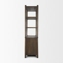 Corallo 2 Door Open Dark Brown Wood w Paper Rope Shelving Unit - Default Title