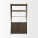 Corallo 2 Door Open Dark Brown Wood w Paper Rope Shelving Unit - Default Title