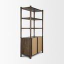 Corallo 2 Door Open Dark Brown Wood w Paper Rope Shelving Unit - Default Title