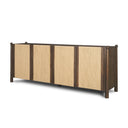 Corallo 85 Dark Brown Wood w Paper Rope 4 Door Closed Sideboard - Default Title
