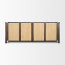 Corallo 85 Dark Brown Wood w Paper Rope 4 Door Closed Sideboard - Default Title