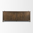 Corallo 85 Dark Brown Wood w Paper Rope 4 Door Closed Sideboard - Default Title