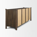 Corallo 85 Dark Brown Wood w Paper Rope 4 Door Closed Sideboard - Default Title