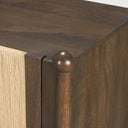 Corallo 85 Dark Brown Wood w Paper Rope 4 Door Closed Sideboard - Default Title