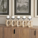 Cambie 290L x 60W x 90H Natural Wood WBlack Metal Candle Holders - Default Title