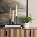 Noir Matte Black Metal Candle Holders Set of 3 - Default Title