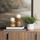 Aleena Wooden Candle Holder Set of 2 - Default Title