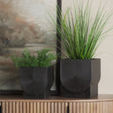 Medina Antiqued Black Metal Planters Set of 2 - Default Title
