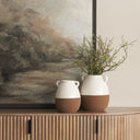 Tryna Large Beige w Matte Brown Ceramic Vase - Default Title