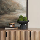 Ciaran Smooth Fluted Matte Black Metal Decorative Bowl - Default Title