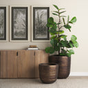 Aivana Large Antiqued Gold Metal Floor Vase - Default Title