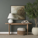 Samiya Jute w White Cotton Pouf - Default Title