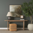 Maya 177L x 177W x 177H Light Brown WMedium Brown Stripes Seagrass Square Pouf - Default Title