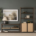 Corallo 2 Door Open Dark Brown Wood w Paper Rope Shelving Unit - Default Title