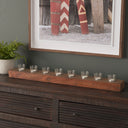 Lakara Reclaimed Wood Eight Tealight Table Candle Holder - Default Title