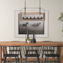 Josie 42x145x20 Natural Wood Chassis Six Light Chandelier - Default Title