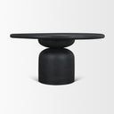 Atlas 60 Black Wood Stacked Pedestal Base Round Dining Table - Default Title