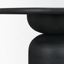 Atlas 60 Black Wood Stacked Pedestal Base Round Dining Table - Default Title
