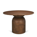 Atlas 42 Warm Mid-Brown Wood Stacked Pedestal Base Round Dining Table - Default Title