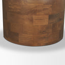 Atlas 42 Warm Mid-Brown Wood Stacked Pedestal Base Round Dining Table - Default Title