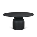 Atlas 60 Black Wood Stacked Pedestal Base Round Dining Table - Default Title
