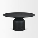 Atlas 60 Black Wood Stacked Pedestal Base Round Dining Table - Default Title