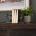 Taurus III Set of 2 9L x 4W Black Cast Aluminum Bull Bookends - Default Title