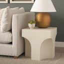 Bunda Square Sculptural Stone Finish Accent Table - Default Title
