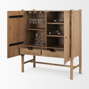 Phil Light Brown Wood 2 Door Bar Cabinet - Default Title