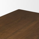 Oxbury 94 Dark Brown Solid Wood Carved Woven Base Rectangular Dining Table - Default Title