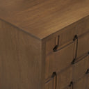 Trellyn Dark Brown Solid Wood 4-Door w Carved Woven Doors Closed Sideboard - Default Title