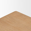 Trellyn Light Brown Wood w Carved Woven Base Square Accent Table - Default Title