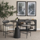 Maxwell 32 Round Black-Brown Wood w Black Metal Pedestal Bistro Table - Default Title