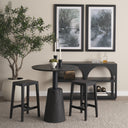 Maxwell 32 Round Black-Brown Wood w Black Metal Pedestal Bistro Table - Default Title