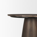Allyson 32 Round Dark Brown wood w Cappuccino Marble Top Bistro Table - Default Title