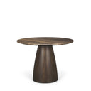 Allyson 42 Round Dark Brown w Cappuccino Marble Pedestal Dining Table - Default Title