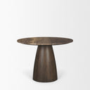 Allyson 42 Round Dark Brown w Cappuccino Marble Pedestal Dining Table - Default Title