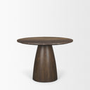 Allyson 42 Round Dark Brown w Cappuccino Marble Pedestal Dining Table - Default Title